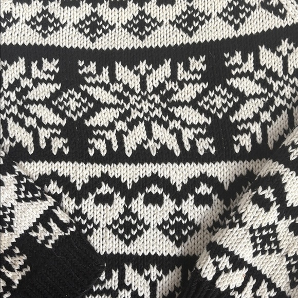 Ann Taylor black and white fair isle mock neck long sleeve sweater - Picture 15 of 15